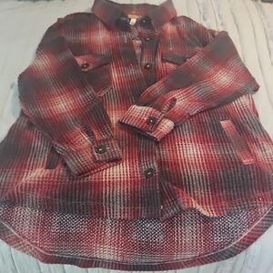 Zenana Outfitters Red and Black Plaid Button Down Shirt